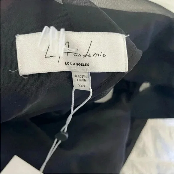 Revolve Lacademie Ames black satin mini dress
